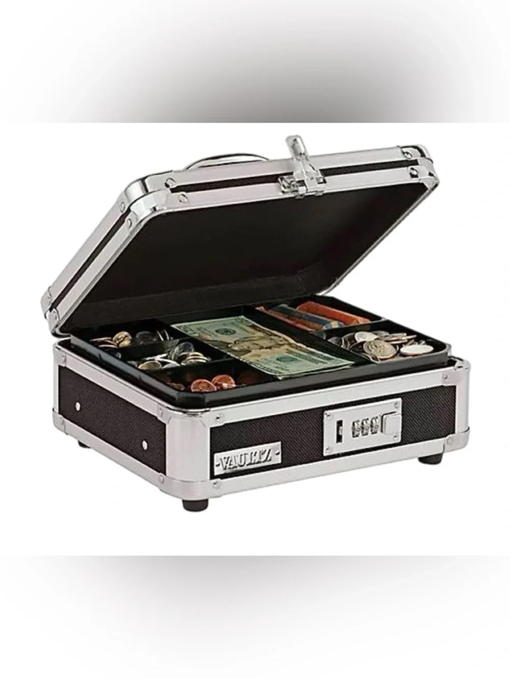 Vaults Black Combination Lock Cash and Coin Storage Case